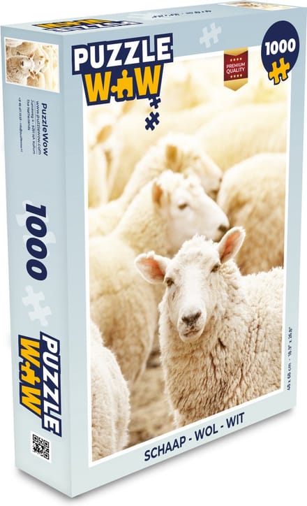Puzzel Schaap - Wol - Wit - Legpuzzel - Puzzel 1000 stukjes volwassenen