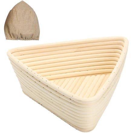 Driehoekige Broodrijsmandjes met Liner Deegrijs Rotan Handgemaakte Rotan Kom beige