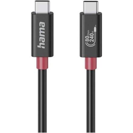 Hama Usb-c-kabel, E-marker, Usb4 Gen4, 80 Gbit/s, 5 A, 240W, 1,00m (00200799)