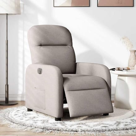 vidaXL - Fauteuil - verstelbaar - elektrisch - stof - taupe
