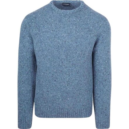 Suitable Trui Donnegal Tweed Eco Wool Blauw - Maat XXL - Heren - Pullover - Sweater