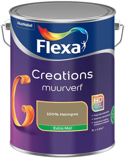 Flexa - Creations Muurverf Extra Mat - 100% Helmgras - Mengverf - 5 L