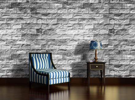 Gray Brick Wall Photo Wallcovering