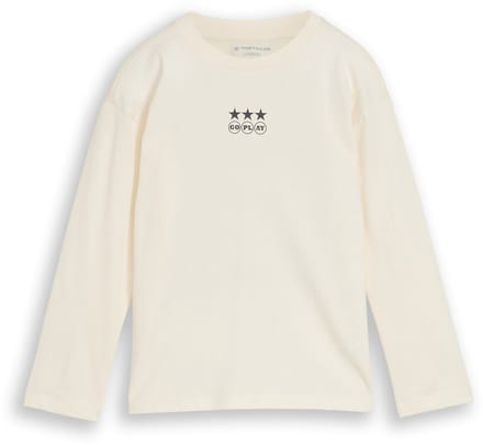 Tom Tailor - Oversized shirt met lange mouwen en print op de rug - Maat 92/98 - Wool White
