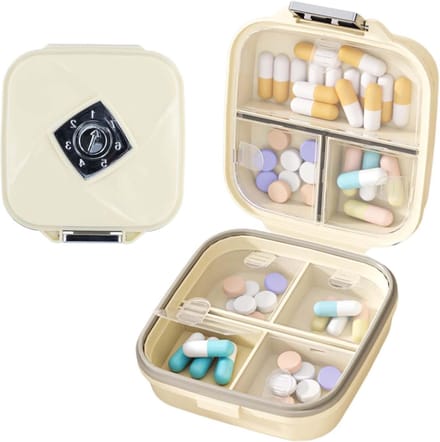 Compacte Pillendoos met 7 Compartimenten, Waterdichte Opbergruimte voor Vitamines en Supplementen, Ideaal voor Reizen en Handbagage