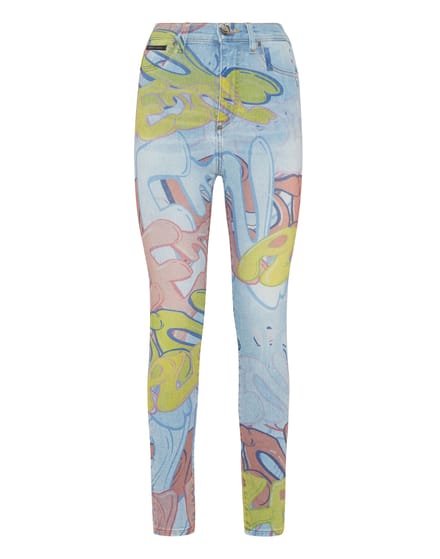 Super Hoge Taille Jegging Bombing Graffiti