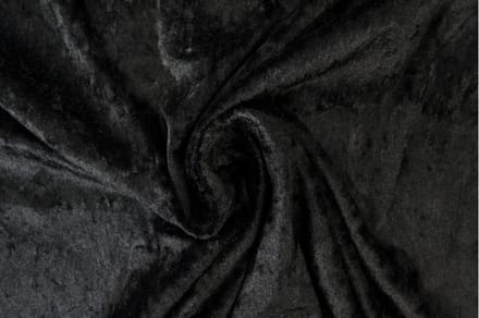 40 meter velours de panne - Zwart - Crushed velvet - 150cm breed