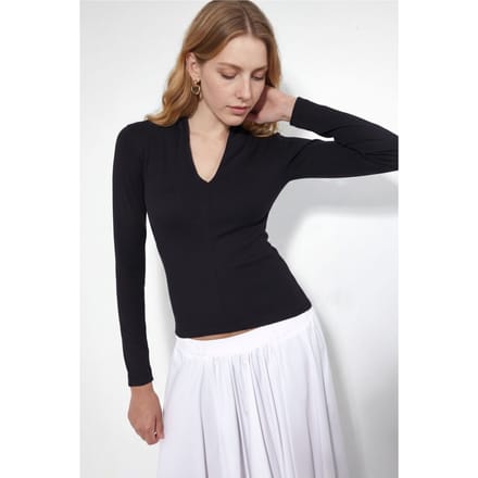 Slim Fit V-hals Lange Mouwen Blouse