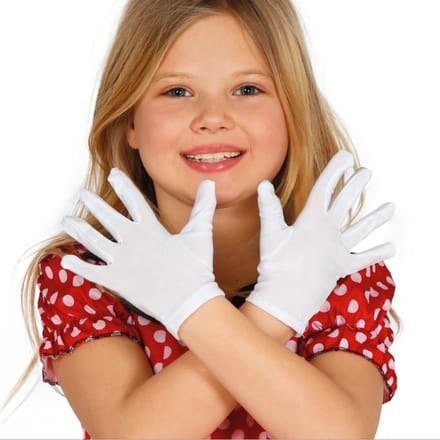 Carnaval verkleed handschoenen voor kinderen - wit - kostuum accessoires