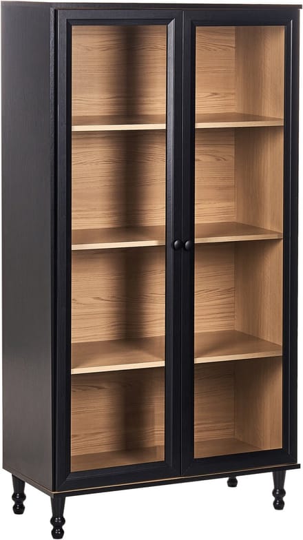TINGLEDALE - Vitrinekast - Zwart - 80 cm - Hout