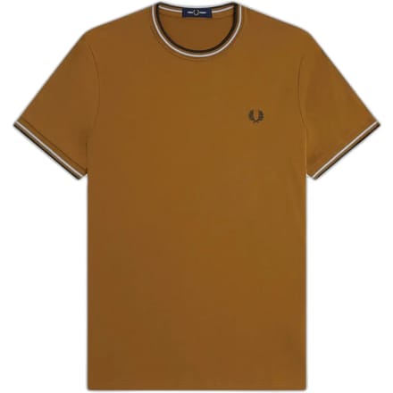T-shirt met dubbel contrasterend biesje Fred Perry
