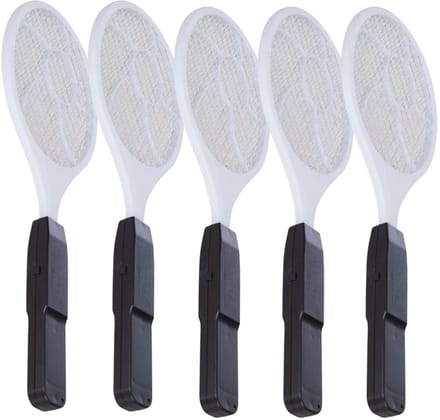 Atmosphera Elektrische vliegenmepper - 5x - wit - op batterijen - L44 cm
