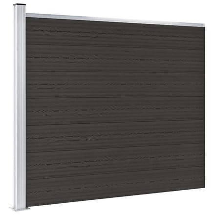 vidaXL - Schuttingpaneel - 175x146 - cm - HKC - zwart
