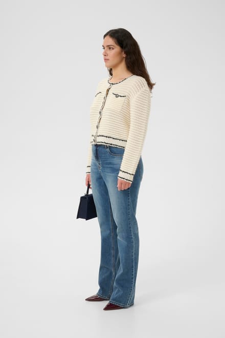 Regular fit gebreid jack met wol model 'cleana'