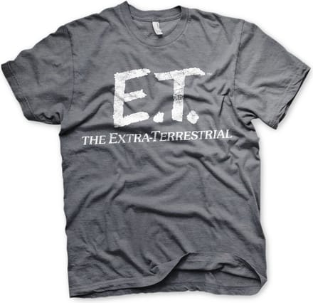 E.T. T-shirt met ‘Extra-Terrestrial Distressed’-logo, donkergrijs gemêleerd
