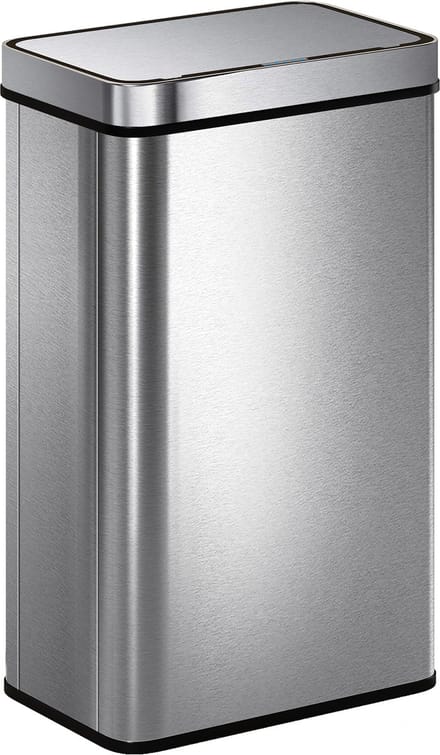 HOMCOM Sensor Bin Roestvrij Staal 39L x 27B x 66H cm Zilver
