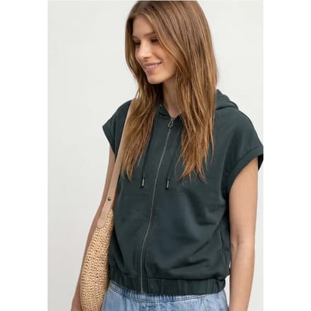 Silk-Look vest met capuchon