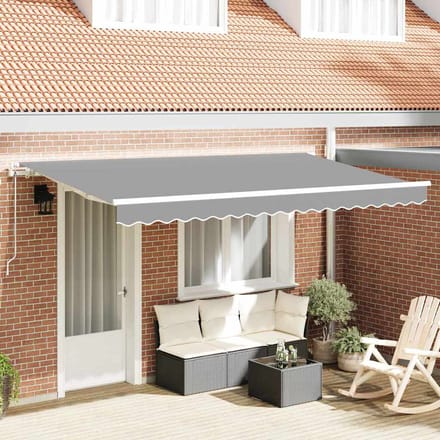 vidaXL - Zonnescherm - Frame - Wit - 4 - x - 2 - m - Metaal