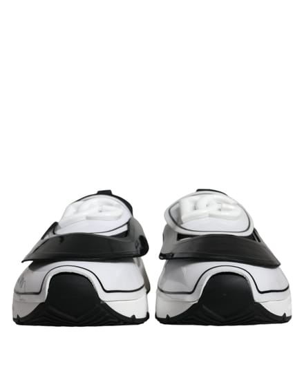 Dolce & Gabbana Witte Zwarte Logo Plaque Daymaster Sneakers Schoenen