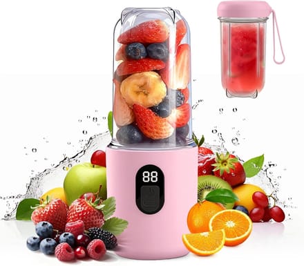 Draagbare Blender - Smoothie Maker - Onderweg Mixen - 16-Blads Systeem - 500ml Capaciteit - Roze