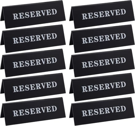 Tafelstaanders voor Gastreservering – Acryl – 45 x 150 x 50 mm – Zwart