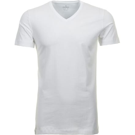 Ragman T-Shirt Uni V-Neck Bodyfit Single Jersey 2Pack Wit / male