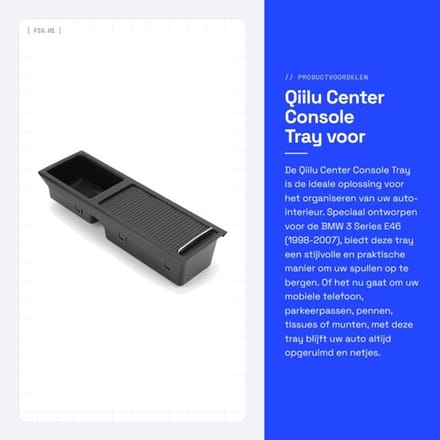 Console Tray Hoogwaardige ABS - Opbergvak - Multifunctioneel - Autoaccessoire - E46 1998-2007 - Eenvoudig te installeren