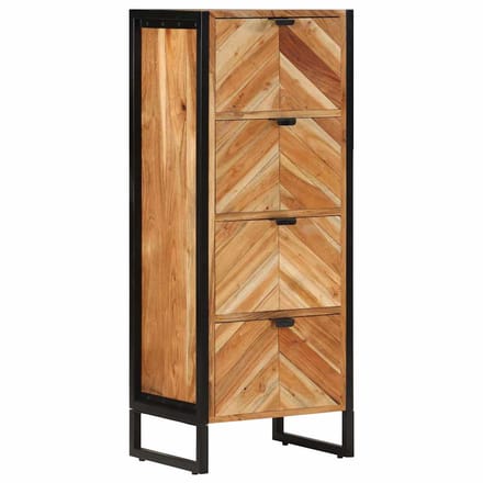 vidaXL - Badkamerkast - 40x30x100 - cm - massief - acaciahout - en - ijzer
