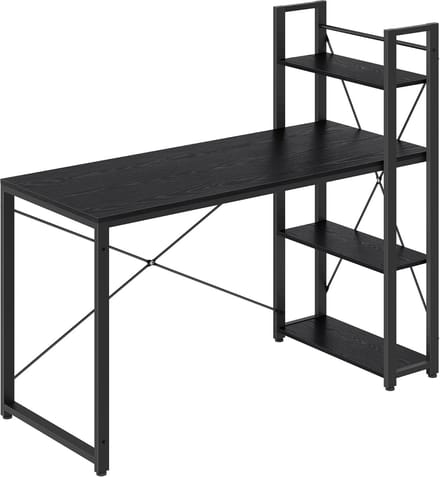 MAZAZU - Bureau - Computerbureau - Met legplanken - Zwart - 56x137,2x120