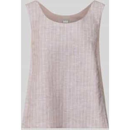 Blousetop van linnenmix met brede bandjes