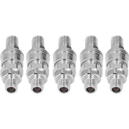 5 Sets Luchtkoppeling Vernikkeld RVS Pneumatische Snelkoppelingen en Plug Kit(14