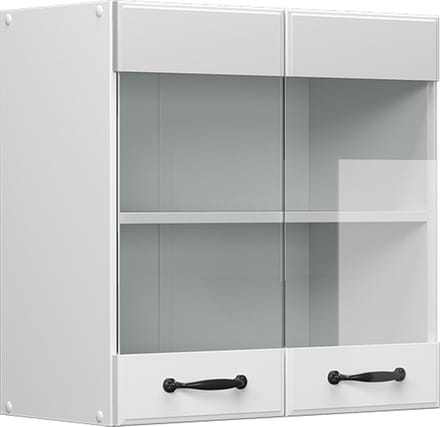 Vicco R-Line Glazen keukenkast – 60 cm Wit Landhuis