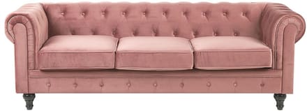 CHESTERFIELD - Chesterfield bank - Roze - Fluweel