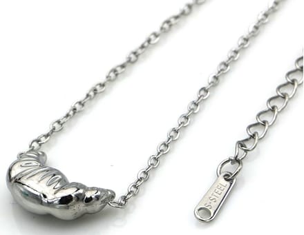 Ketting – RVS – croissant – 40-45 cm - Zilverkleurig