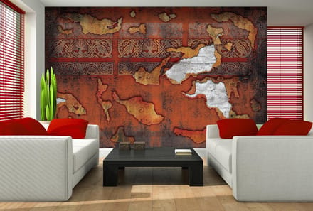 Orange Red Vintage Texture Photo Wallcovering