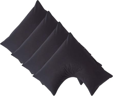 Homescapes Percale Katoen V-Kussensloop Set van 4 - Zwart - 100% Egyptisch Katoen - 200TC - 38 x 76 cm