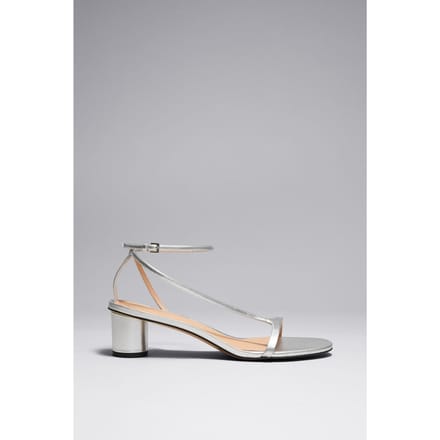 & Other Stories Sanda Block Heel Sandalette Silver Taglia: 36 | Infradito Outlet | Donna | Grigio