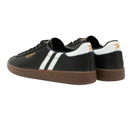 Patrick Mens Monaco Suède Cupsole Sneakers (Zwart/Wit/Donkergum)