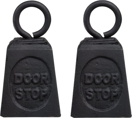 Esschert Design Deurstopper gewicht gietijzer - 2x stuks - zwart - 13 x 7 cm - Deurstop/deurvastzetter