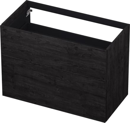 INK® wastafelonderkast 2 laden greeploos push to open hout decor 90x45x65cm, houtskool eiken