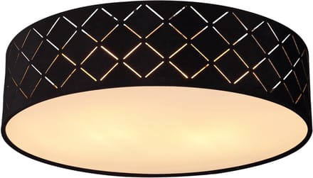 Plafonniere - zwart - VARIOS - metaal - Ø 38cm - E27 - 15363B - Globo