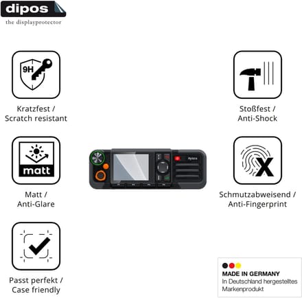 dipos – 2x Matte Pantserfolie geschikt voor Hytera HM785 | 9H Screenprotector