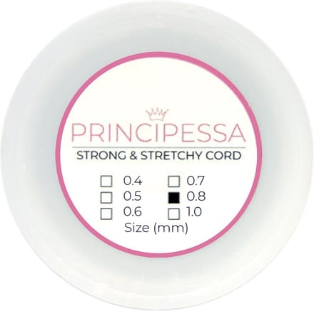 Principessa elastisch transparant rijgdraad, 0.8mm, 7,5 meter, topkwaliteit