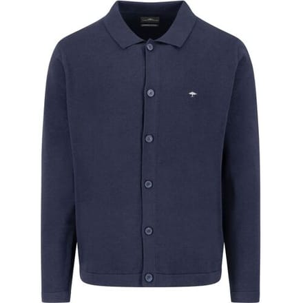 Fynch-Hatton Vest Uni Color Superfine Cotton Buttons Navy / male