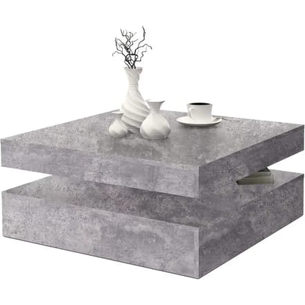 Lage tafels Coffee Table Basse Pivotante Béton Gris Clair
