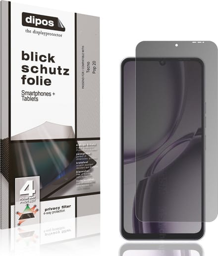 dipos – Matte Privacy Screenprotector geschikt voor Tecno Pop 20 | Anti-Spy Beschermfolie