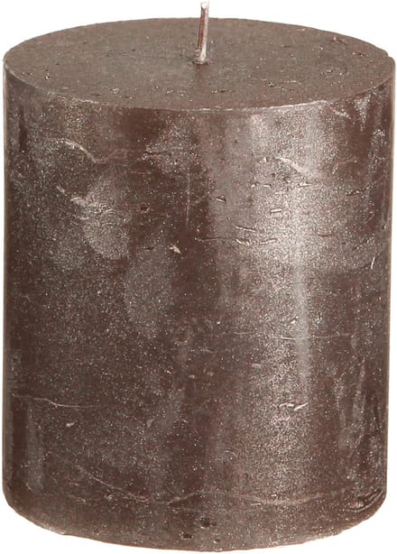 Effen bruine pilaarkaarsen, koper metallic, 70×80mm, set van 4 – decor