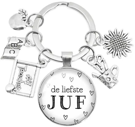 Without Lemon - Bedankt Juf Sleutelhanger - Juffendag / Einde Schooljaar Bedankje - Leuk Juf Geschenk - Versie: B