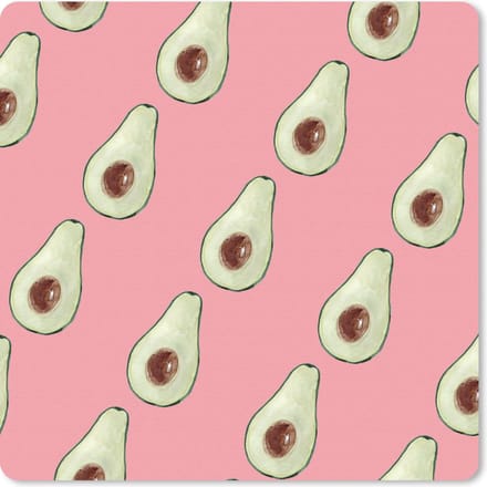 Muismat 20x20 cm - Mousepad Avocado - Roze - Fruit - Muismatten