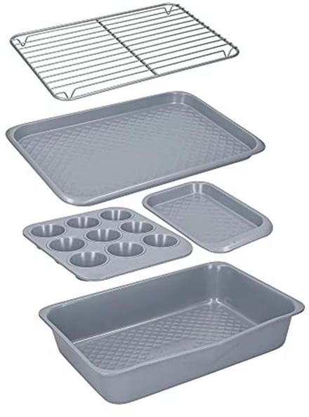 Stapelbare bakvormen set van 5, koolstofstaal met keramische coating